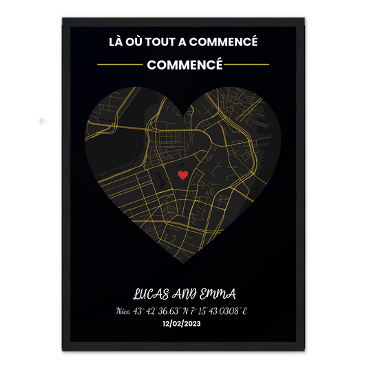 Là où tout a commencé, Ed. Noir - Affiche personnalisée