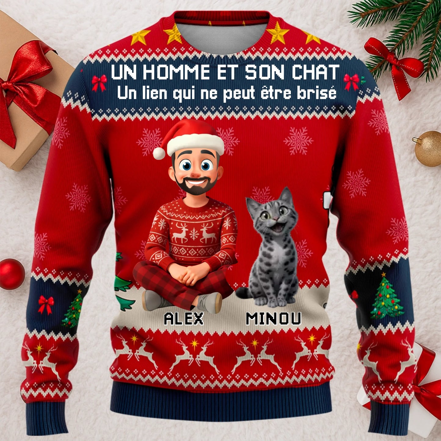 sweat noel 2 rouge
