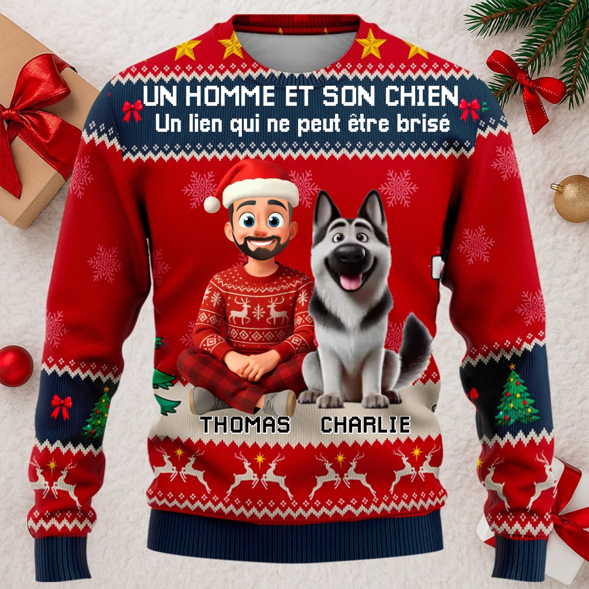 sweat noel 2 rouge