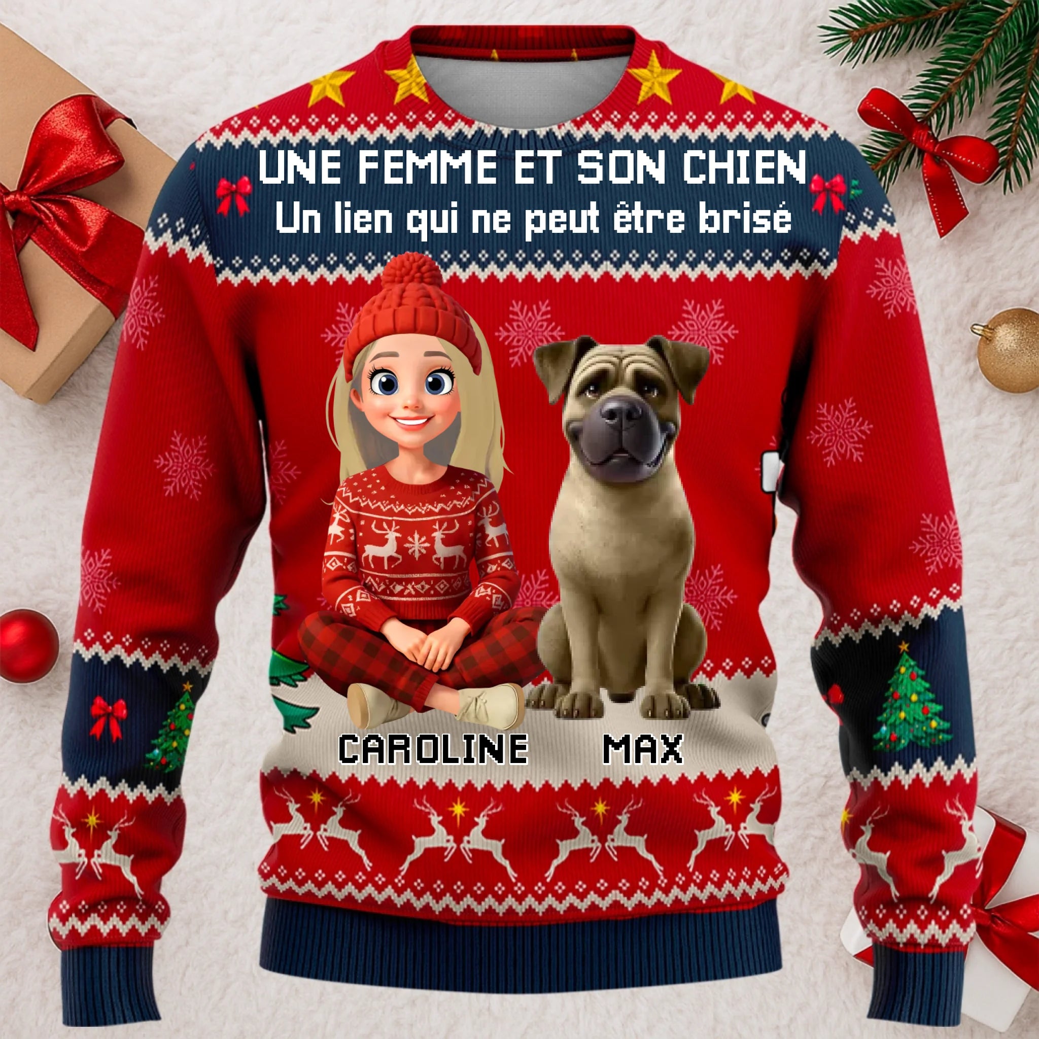 sweat noel 2 rouge