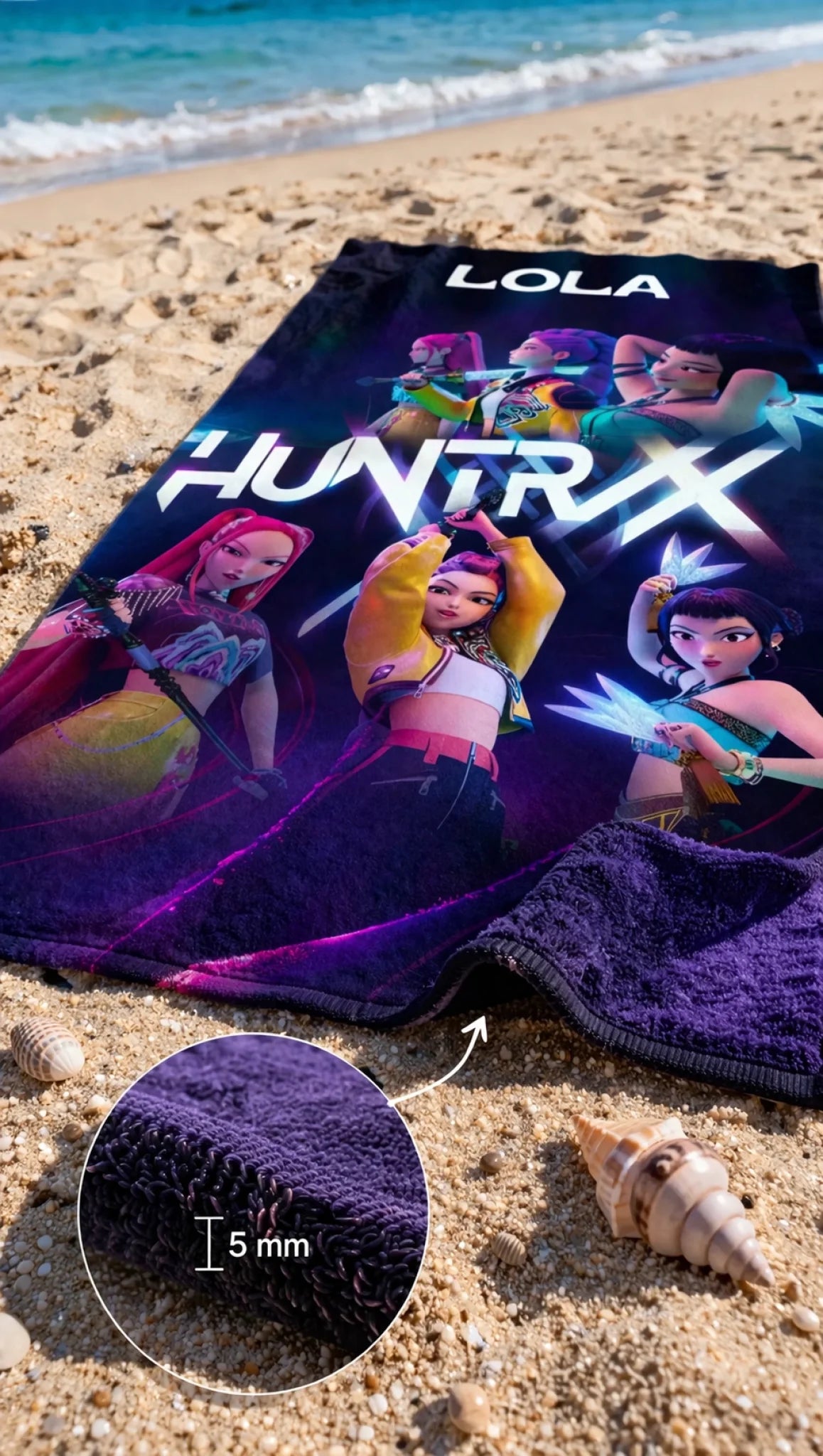 Serviette de plage futuriste et colorée