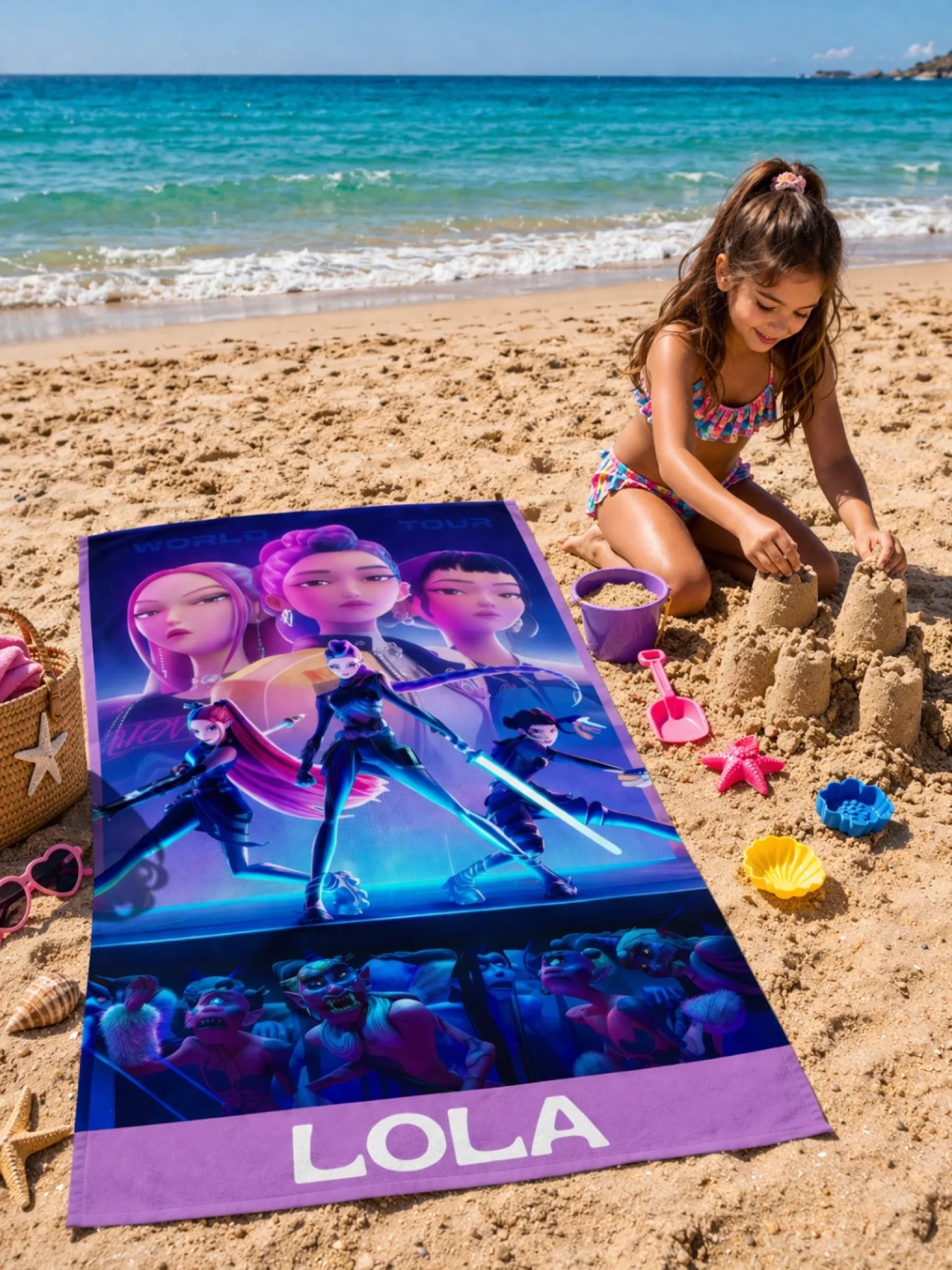 Création de château de sable à la plage