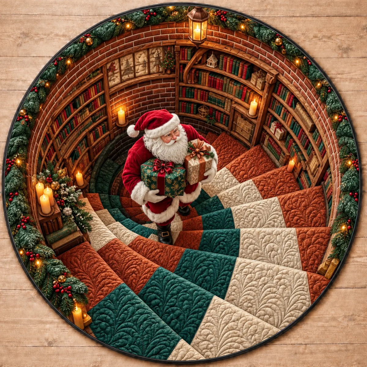 Tapis rond personnalisé - Cadeaux de Noël