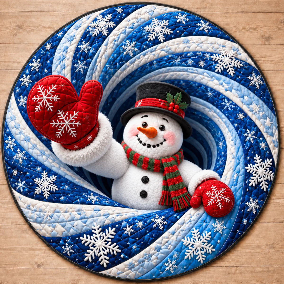 Tapis rond personnalisé Main tendue - Cadeaux de Noël
