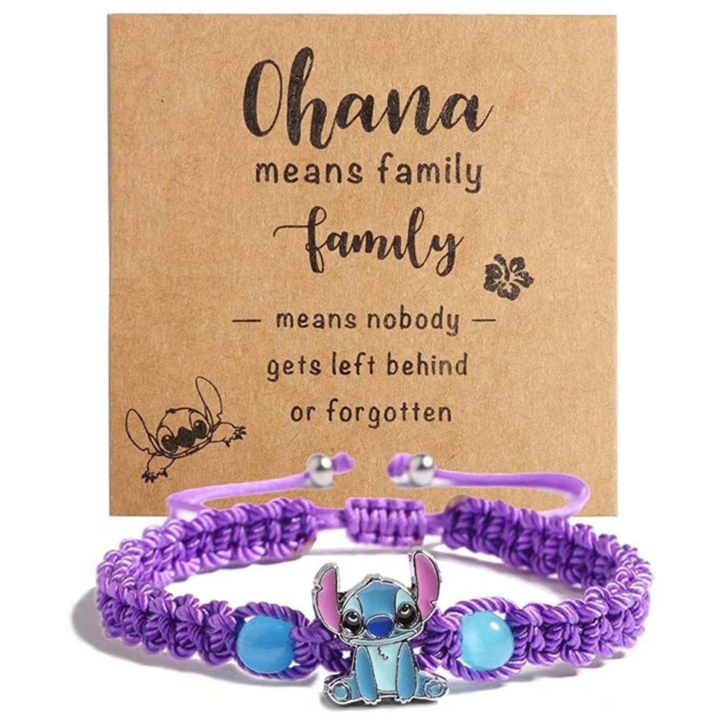 Bracelet Stitch "Ohana signifie famille"